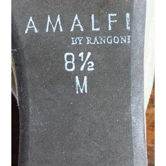 Amalfi By Rangoni Firenze Gold Blue Leather Shoes Wedges Size 81/2 Med GUC - Picture 4 of 9